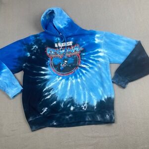 Colortone‎ Men's size M Blue Tie-Dyed Cloud Fleece Hooded Sweatshirt Long Sleeve